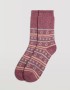 Ysabel Mora Y12889 Γυναικεία Κάλτσα 1 ζευγάρι από μαλλί ανκορά  με σχέδια,  ΣΚΟΥΡΟ ΡΟΖ